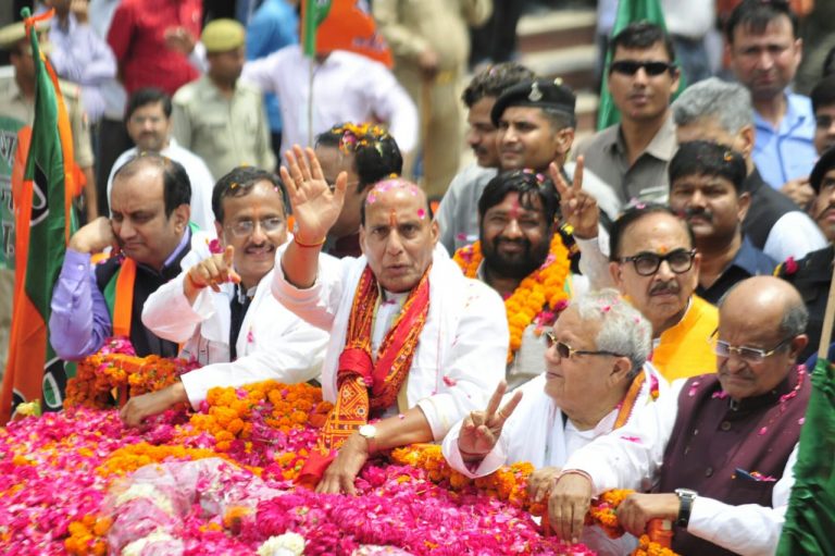 Rajnath Singh files nomination paper after a ‘super hit’ road show