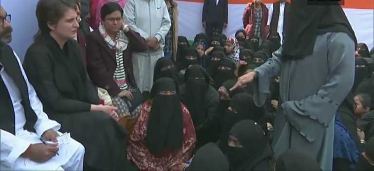 Azamgarh: Priyanka Vadra meets protesting Muslim women in Bilariaganj