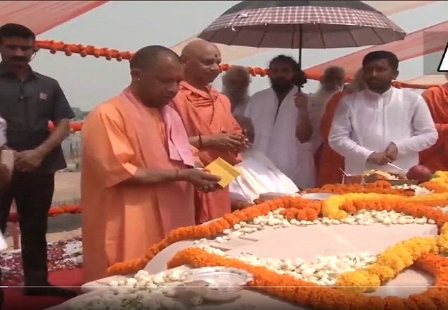 Yogi lays foundation stone of Ram temple’s ‘Garbhagriha’ in Ayodhya