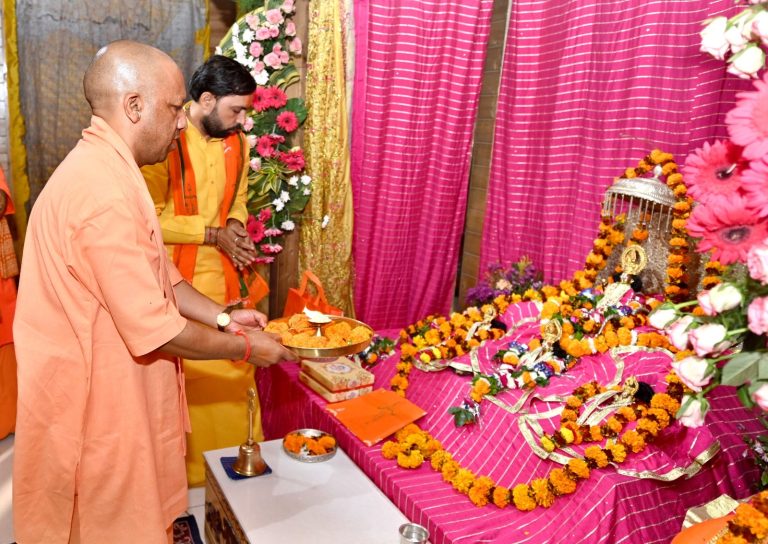 CM Yogi offers prayer to  Ramlala in Ayodhya, also meets sages and saints