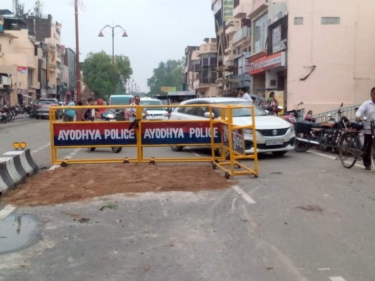 Yogi takes cognizance of the potholes and water logging on Ram Path in Ayodhya