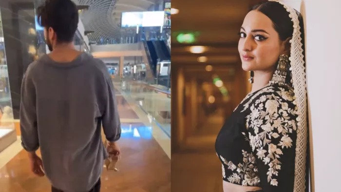 Sonakshi tags Zaheer Iqbal a boy with ‘Green Flag’ as he was seen carrying her ‘Chappal’ in a shopping mall, video goes viral