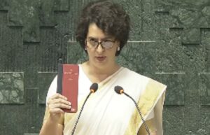 Priyanka Gandhi Vadra and Chavan take oath as LS members