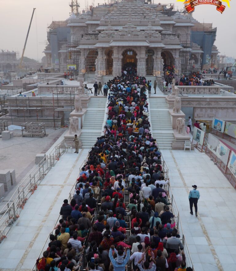 Over 1 lakh devotees pay obeisance at Shri Ram Lalla temple in Ayodhya on Wednesday